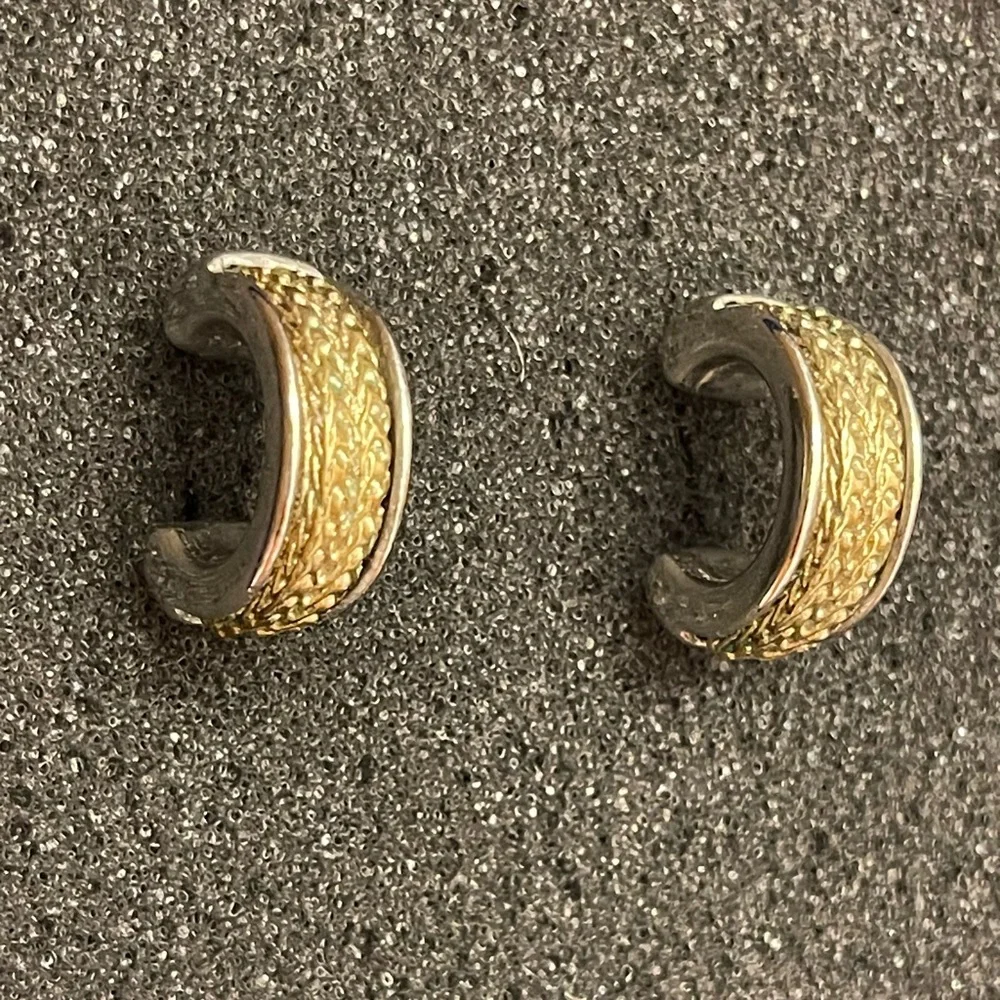 Small Silver And Gold Earrings - Picture 2 of 5